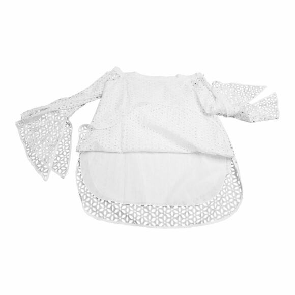 Anthropologie Tibi Eyelet Lace 3/4" Tie Sleeve Off the Shoulder Top Blouse - Picture 6 of 10